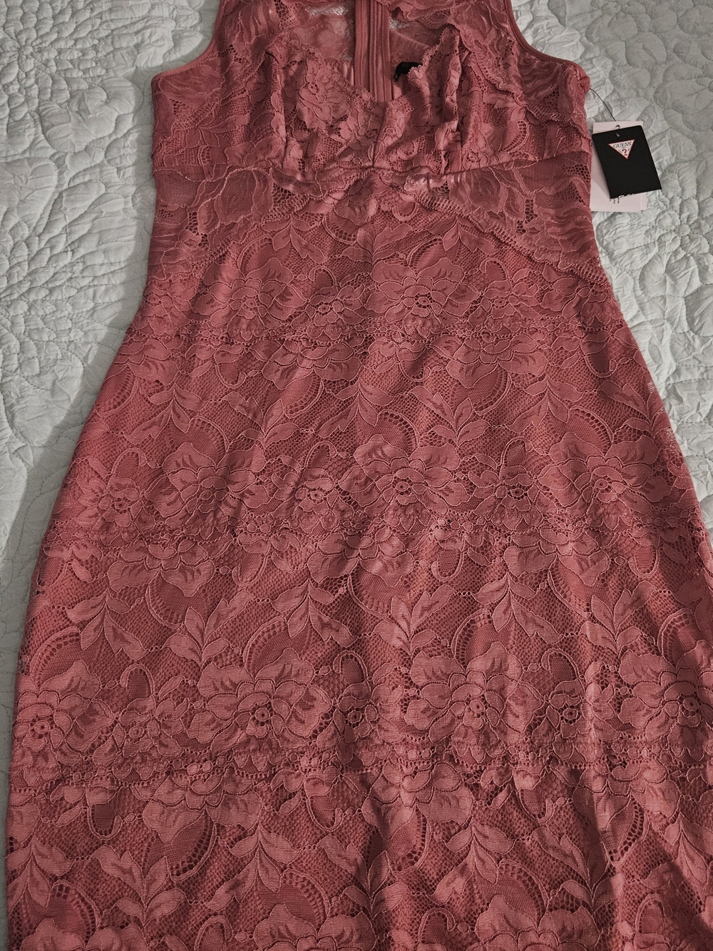 GUESS Womens Silvana Lace Bodycon Mini Dress